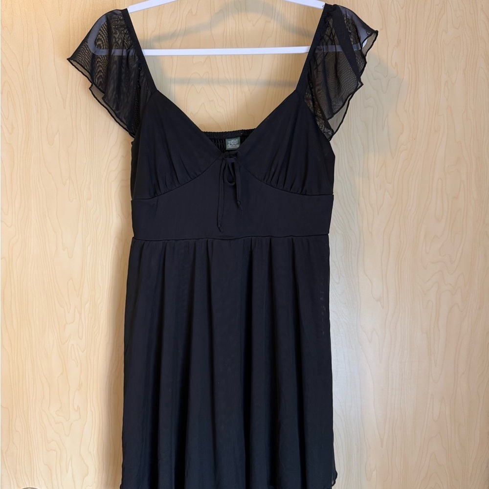 Black Flutter Sleeve Sundress